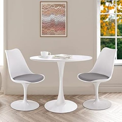 Buy Jaxpety Dining Table Set 3 Piece Dining Room Table Set Tulip Table ... throughout Styling Your Gray 3-Piece Table Set A Practical Guide